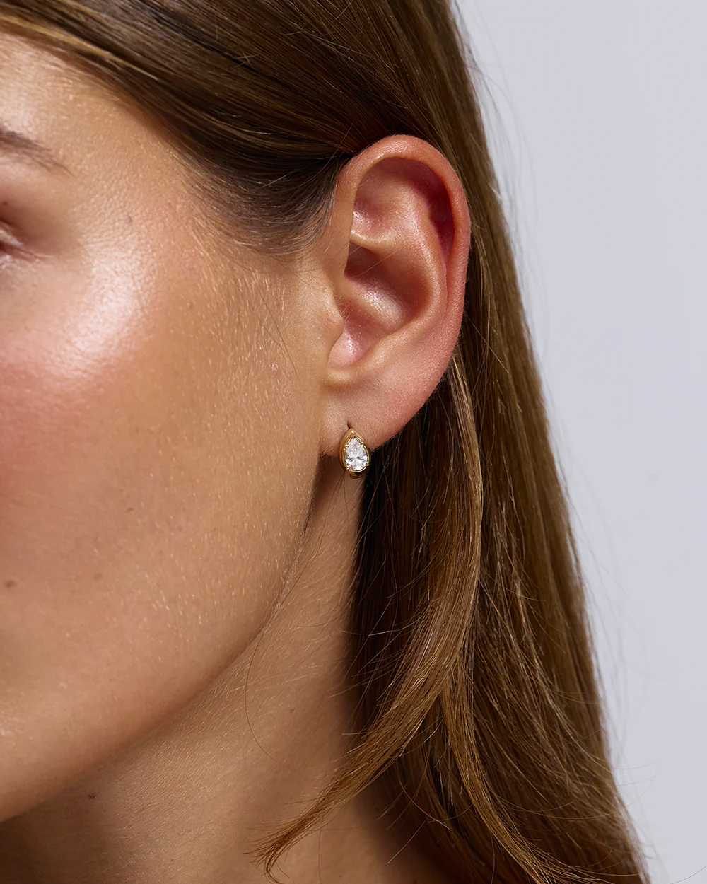 Cleo Pear Diamond Huggies - Image 21