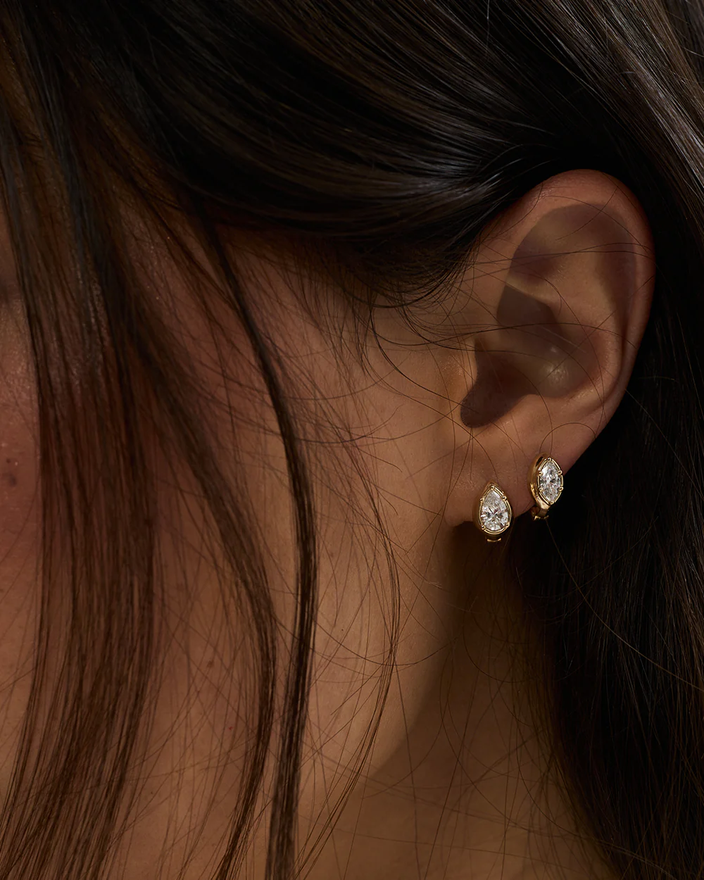 Cleo Pear Diamond Huggies - Image 24