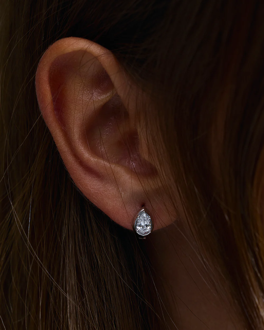 Cleo Pear Diamond Huggies - Image 26