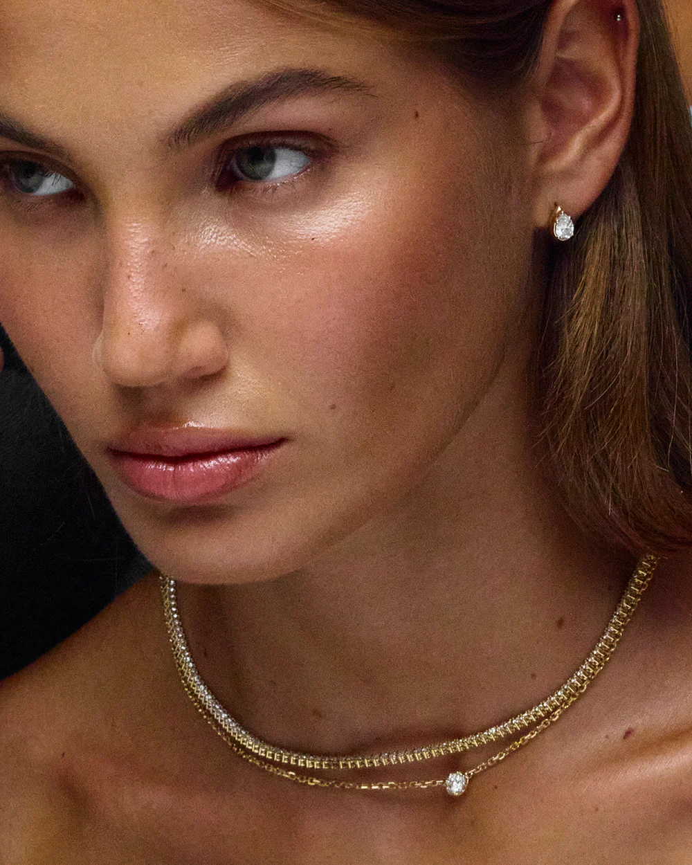 Cleo Pear Diamond Huggies - Image 4